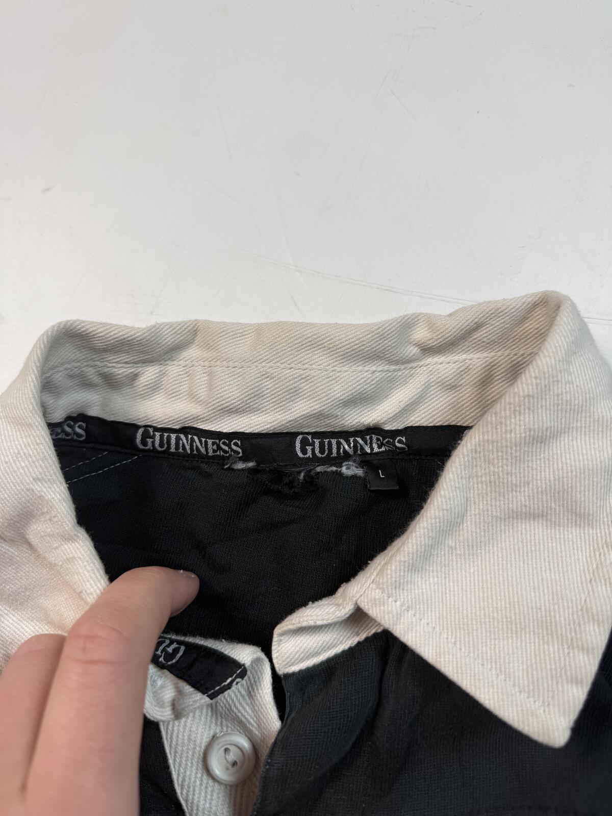 Vintage Guinness striped rugby polo shirt (L)