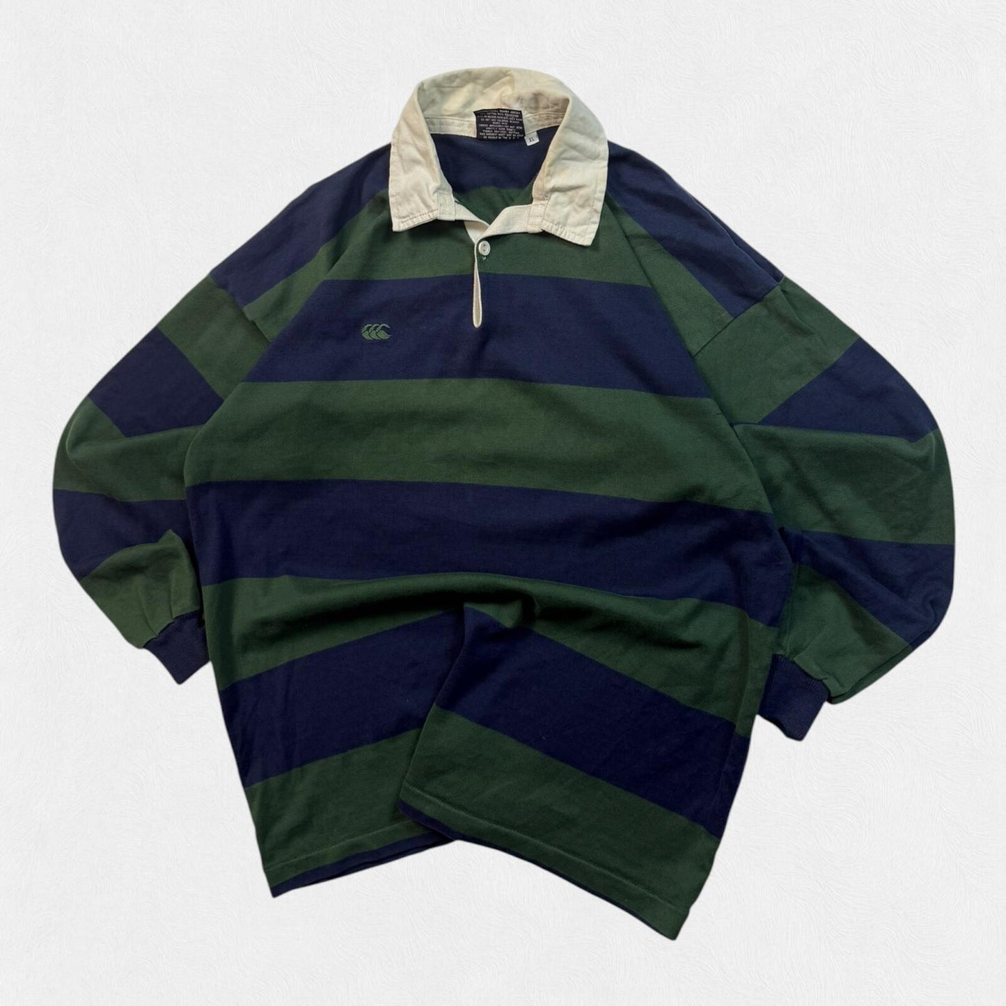 Vintage 90s Canterbury striped rugby polo shirt (XL)