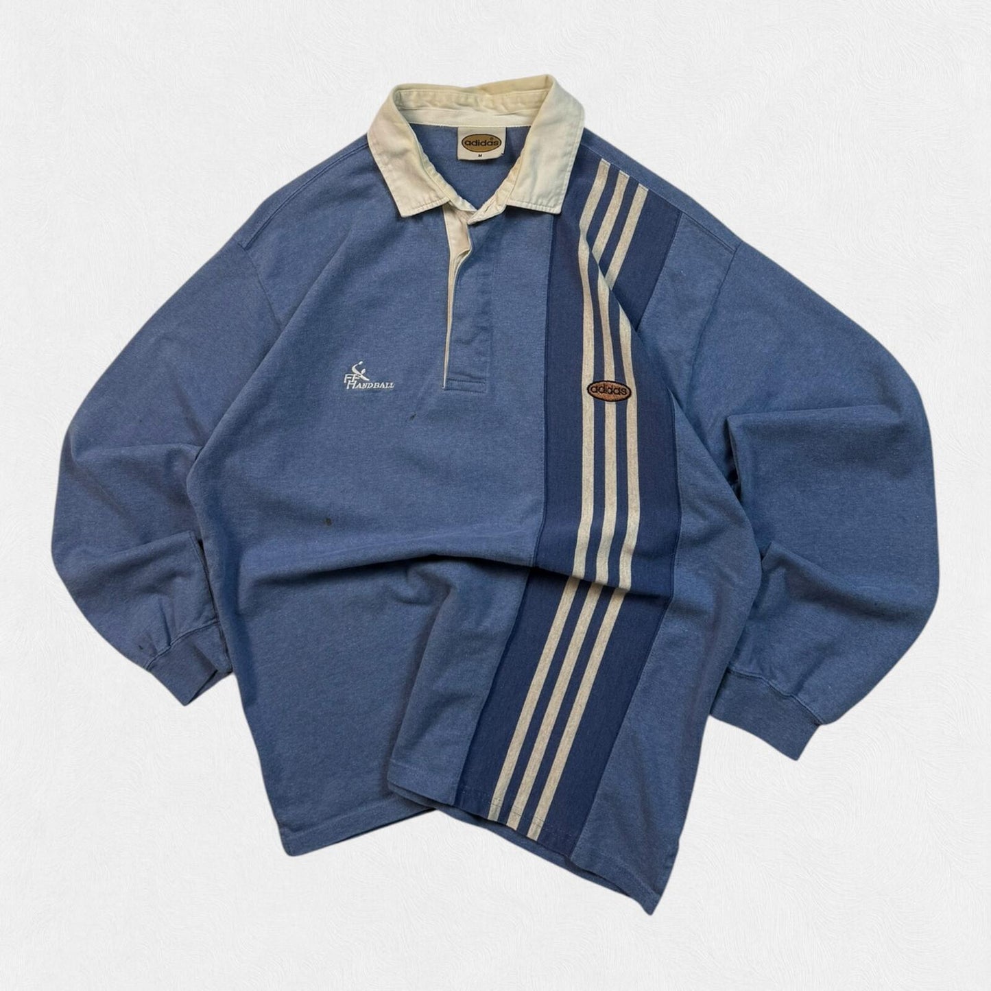 Vintage 90s adidas originals rugby polo shirt (M)