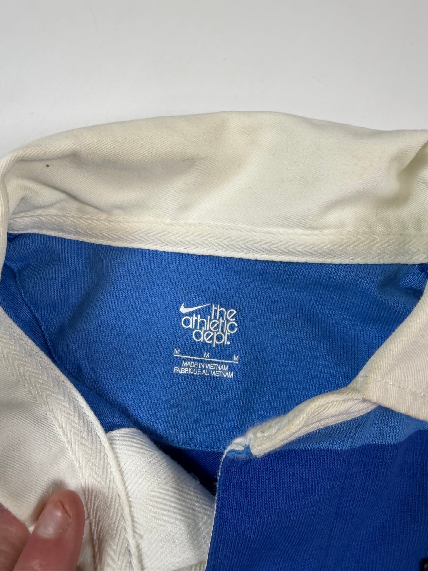 Vintage Nike athletic dept striped rugby polo (M)