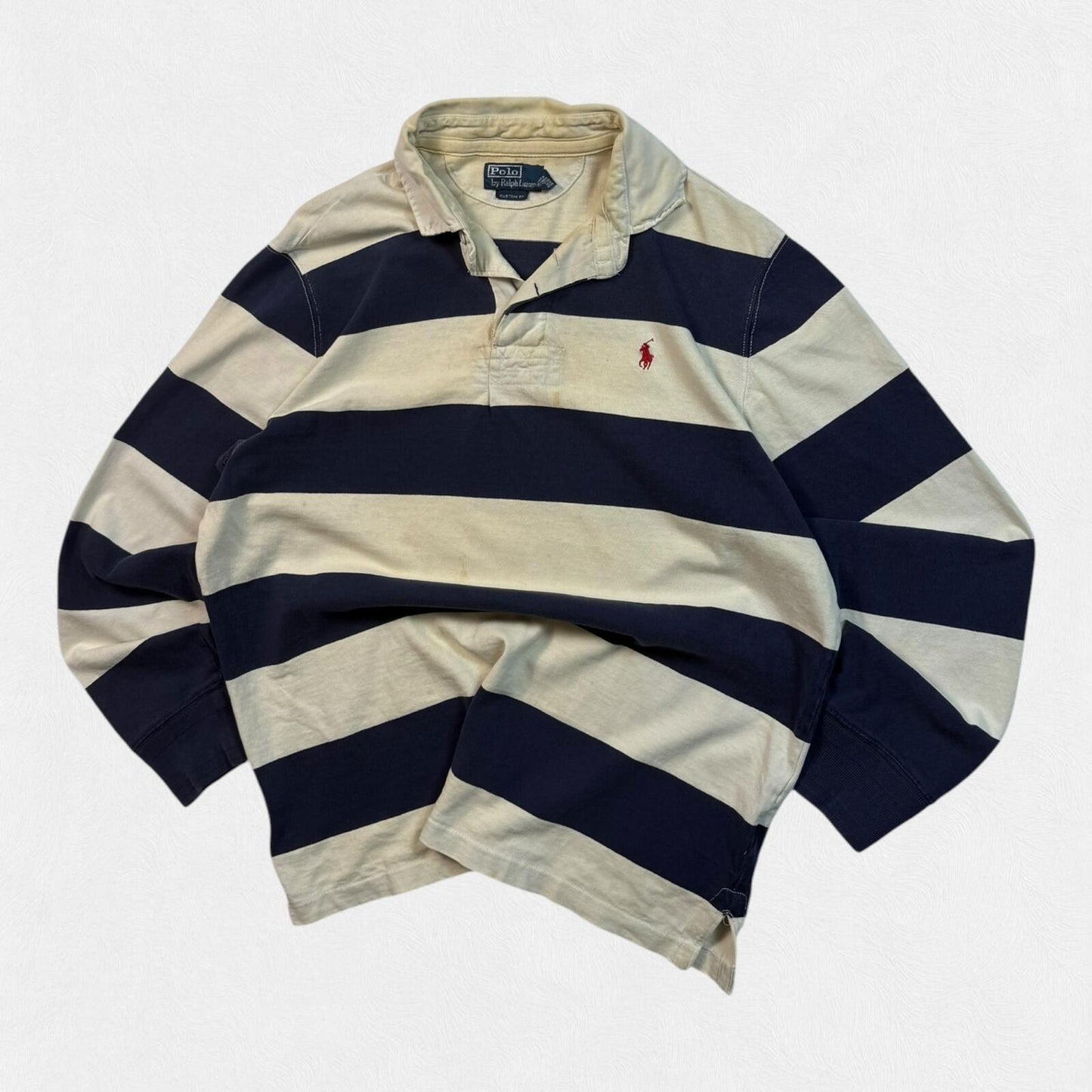 Vintage Ralph Lauren striped rugby polo shirt (L)