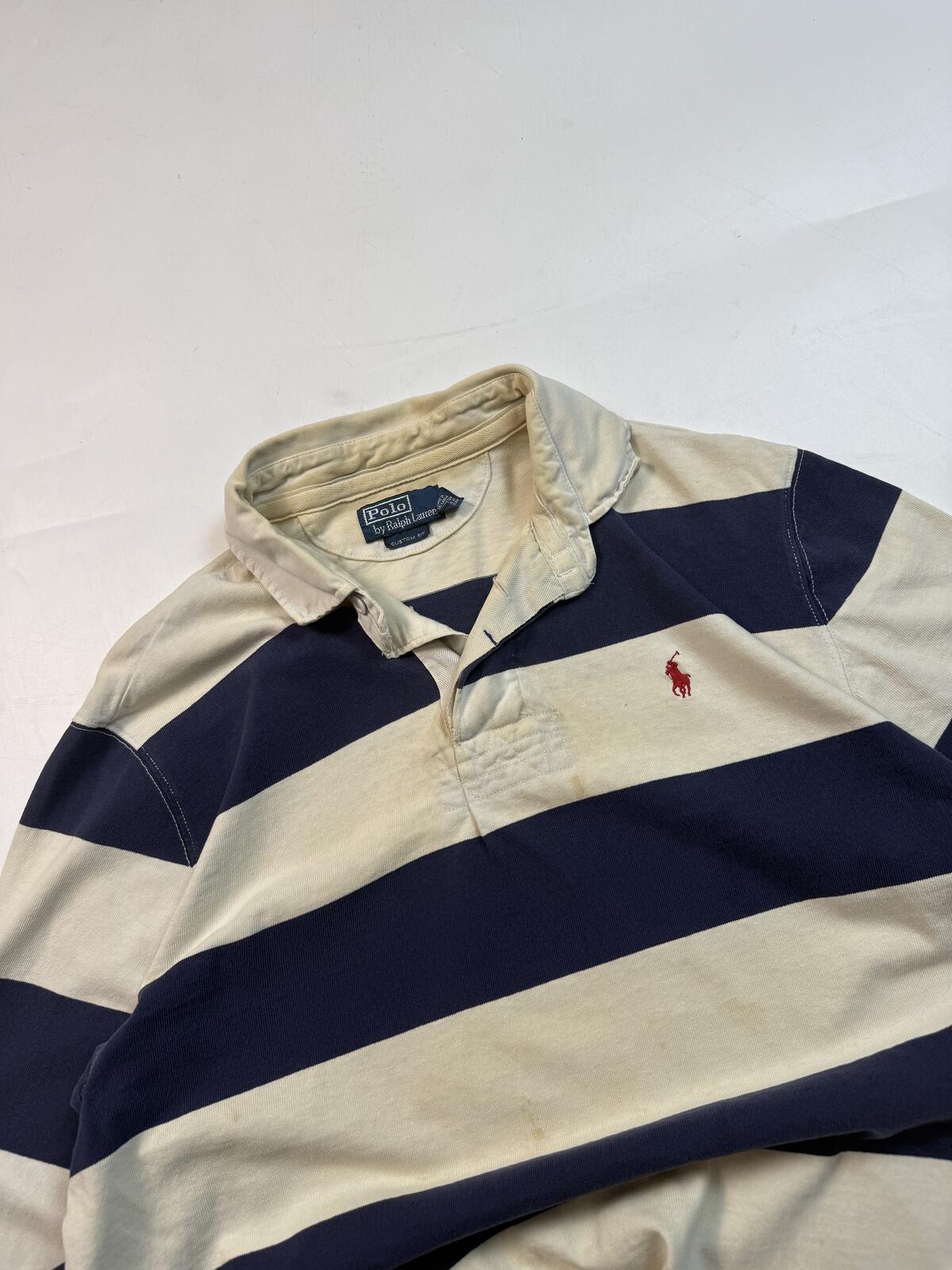 Vintage Ralph Lauren striped rugby polo shirt (L)