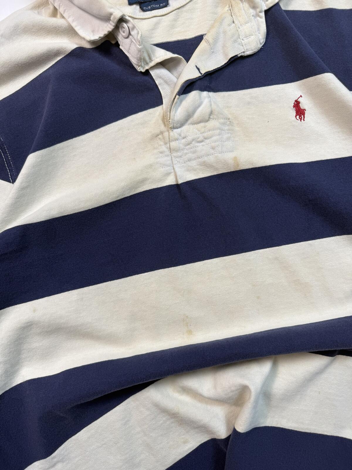 Vintage Ralph Lauren striped rugby polo shirt (L)