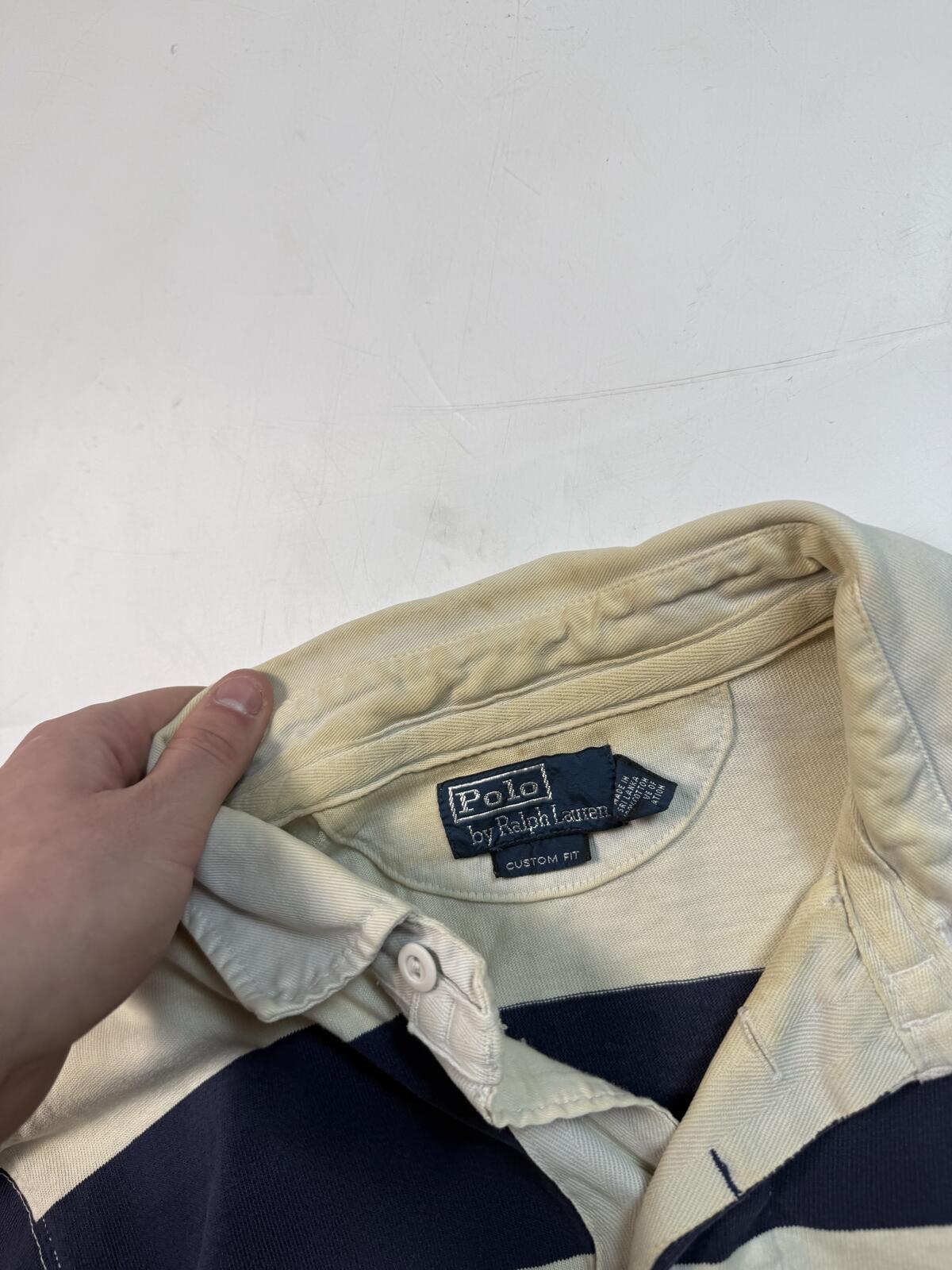 Vintage Ralph Lauren striped rugby polo shirt (L)