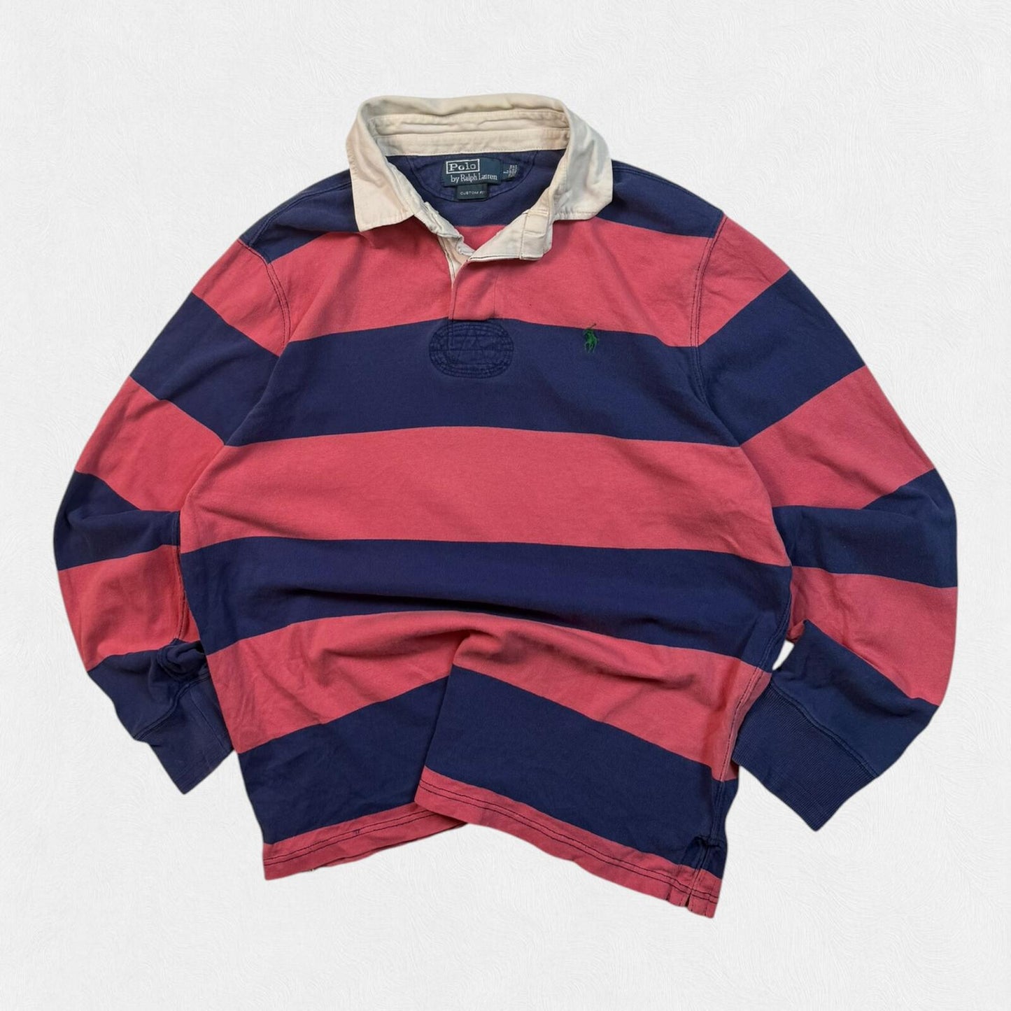 Vintage Ralph Lauren striped rugby polo shirt (XL)