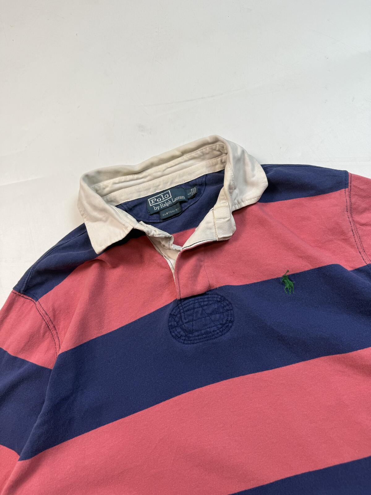 Vintage Ralph Lauren striped rugby polo shirt (XL)