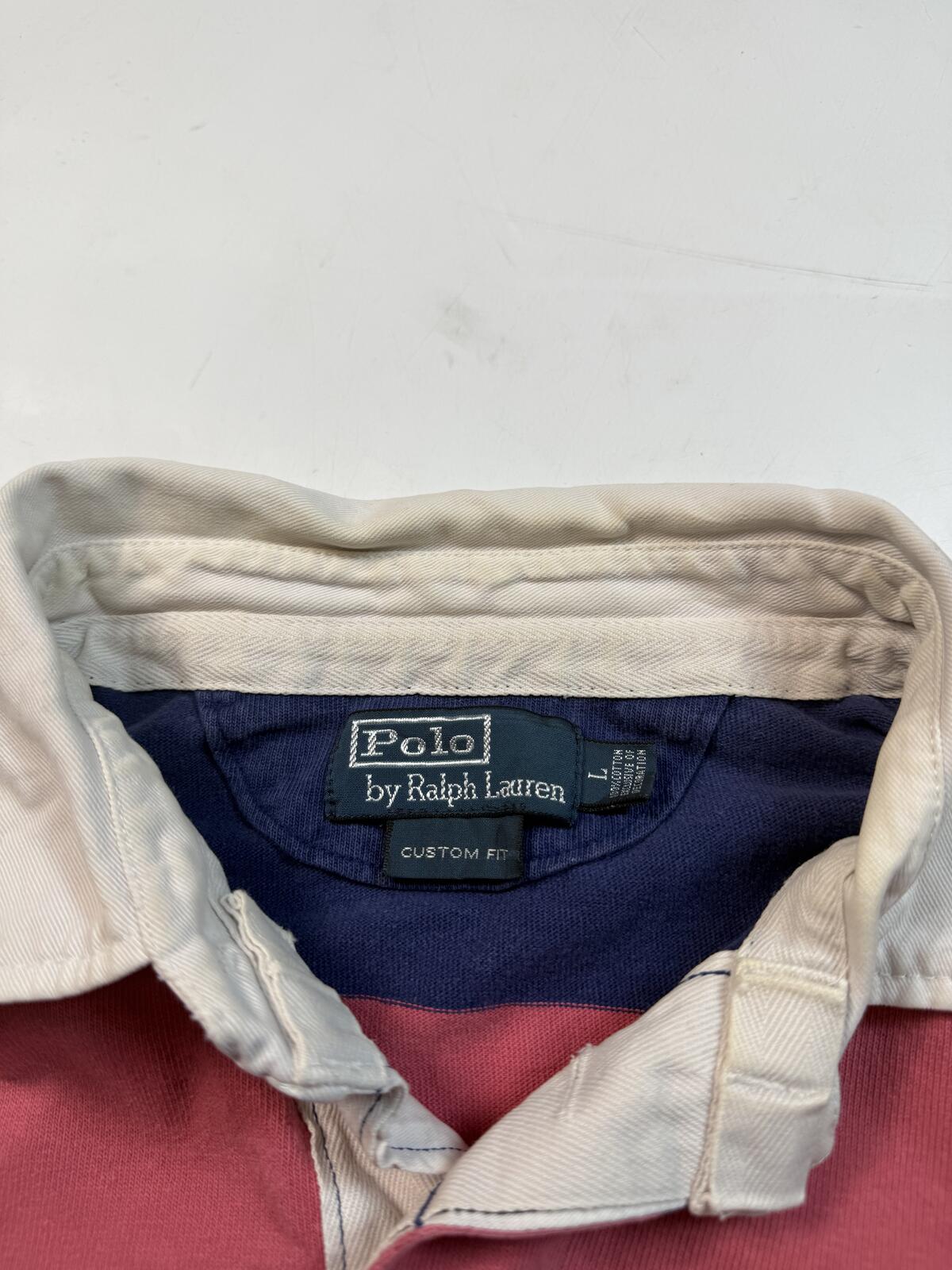Vintage Ralph Lauren striped rugby polo shirt (XL)
