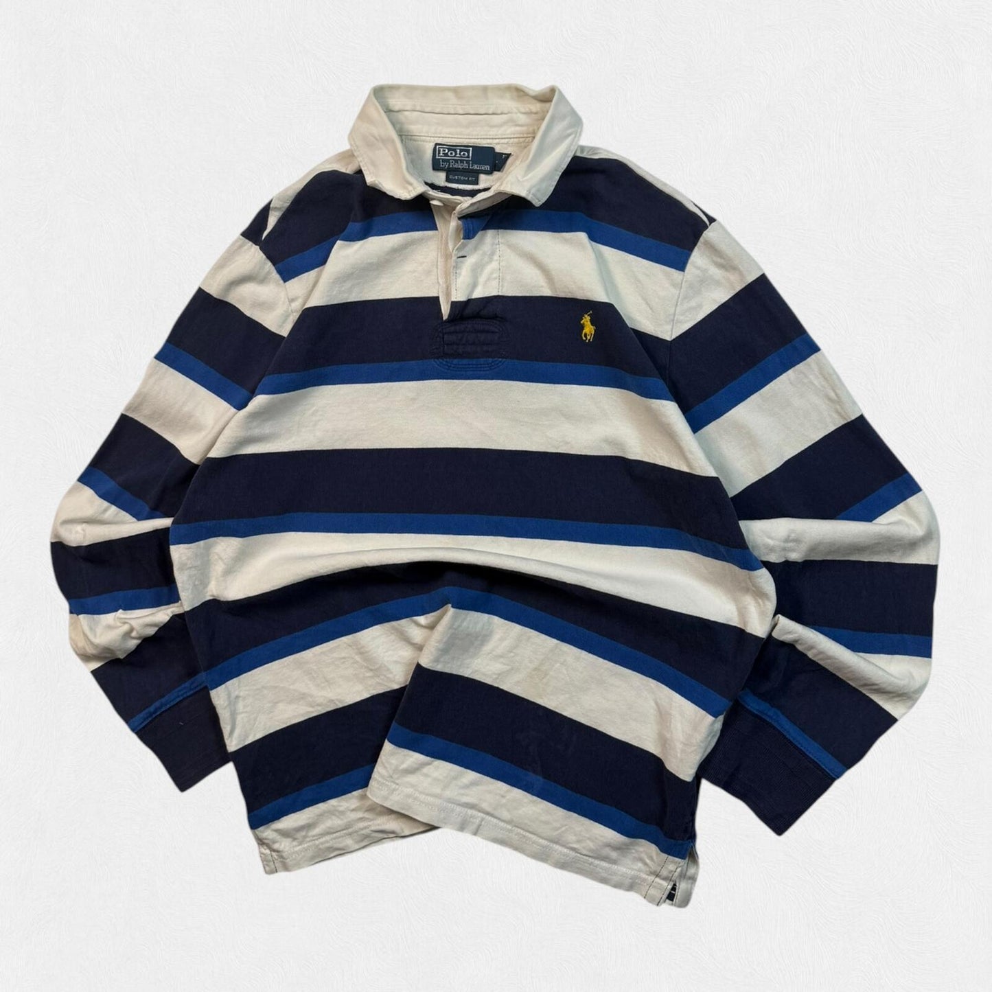 Vintage Polo Ralph Lauren striped rugby polo shirt (L)