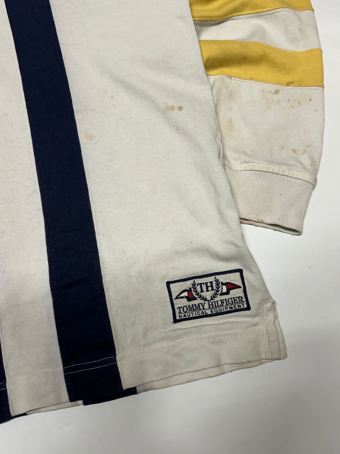 Vintage 90s Tommy Hilfiger striped rugby polo (XXL)