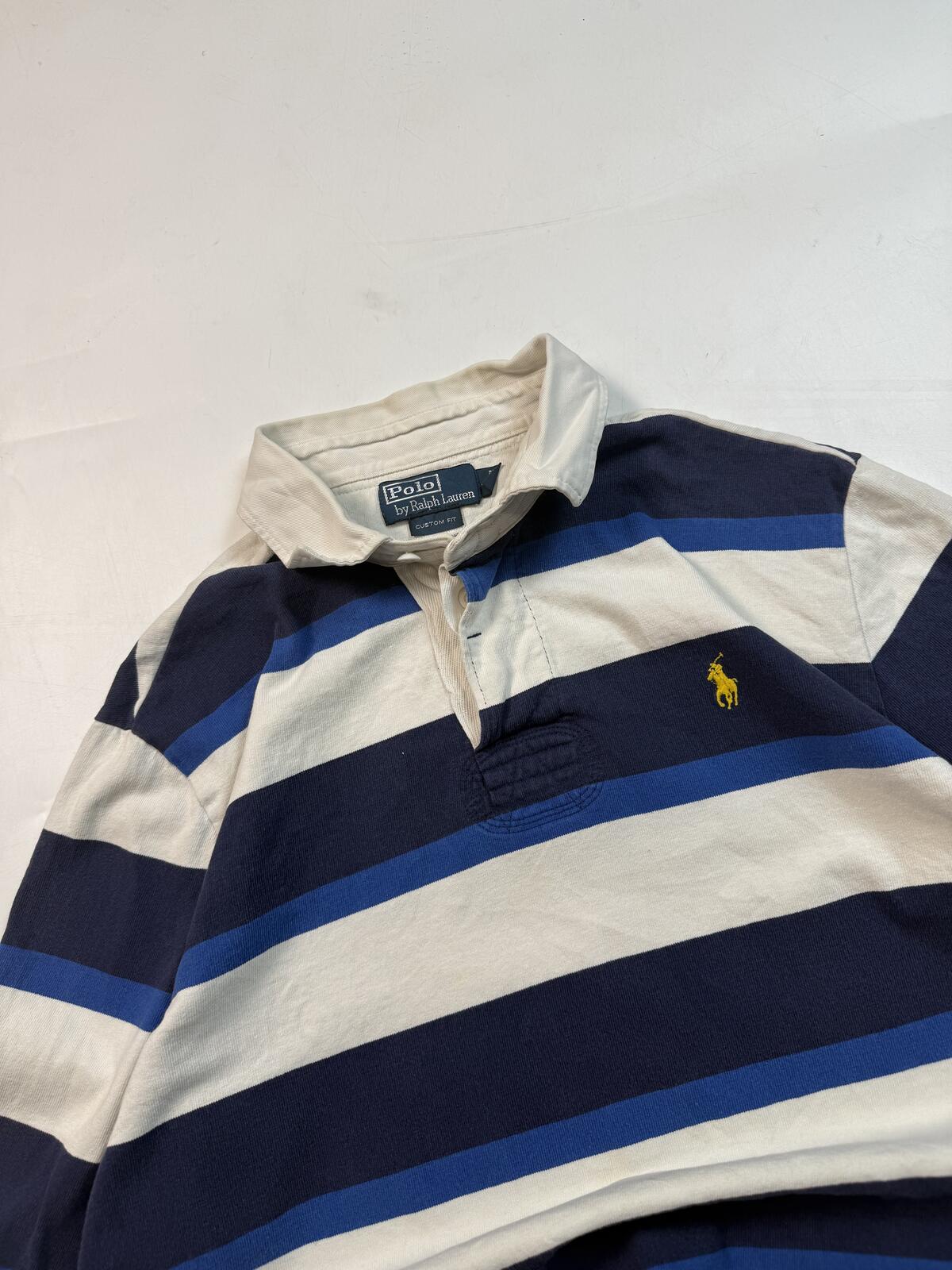 Vintage Polo Ralph Lauren striped rugby polo shirt (L)