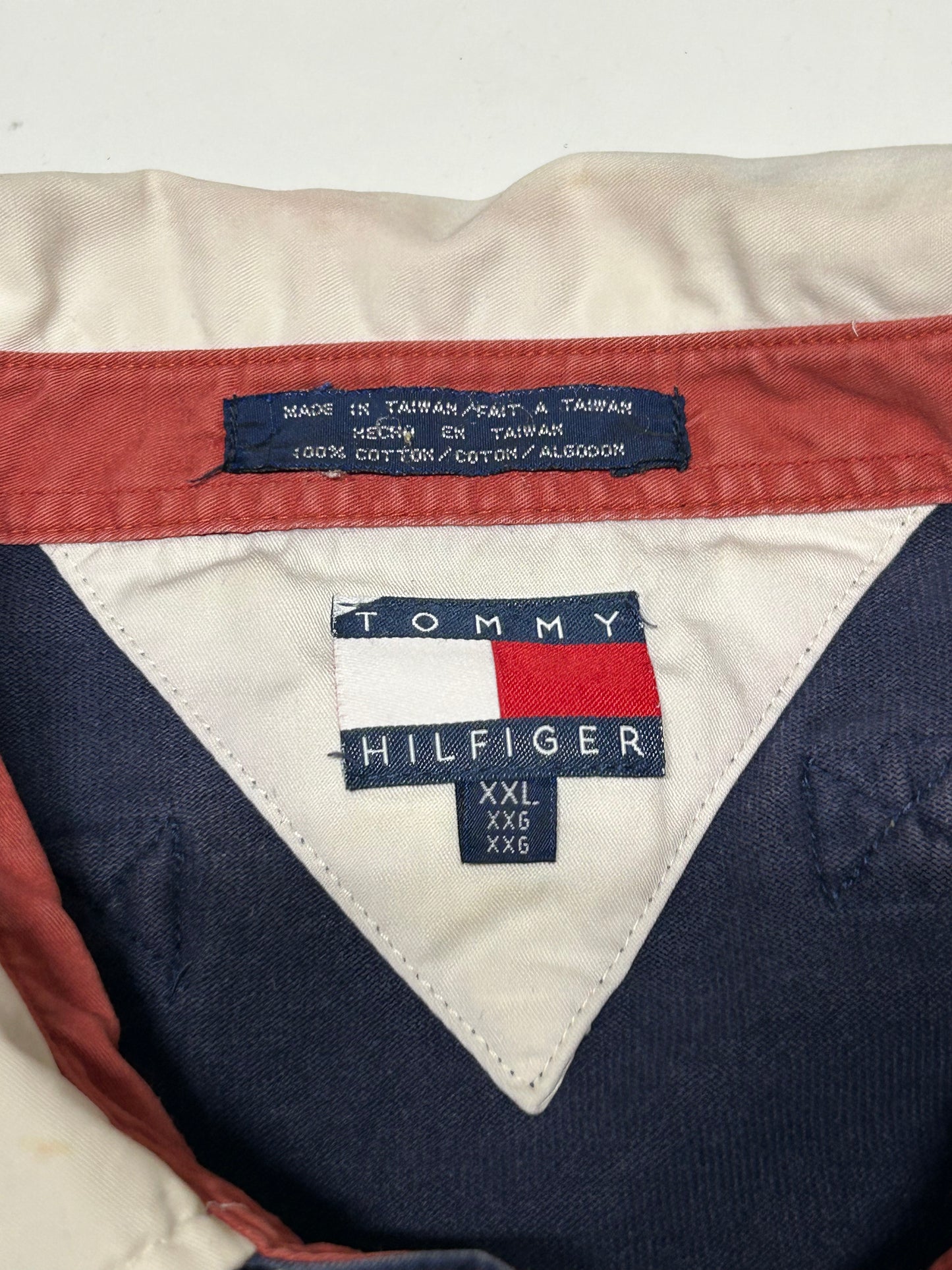 Vintage 90s Tommy Hilfiger striped rugby polo (XXL)