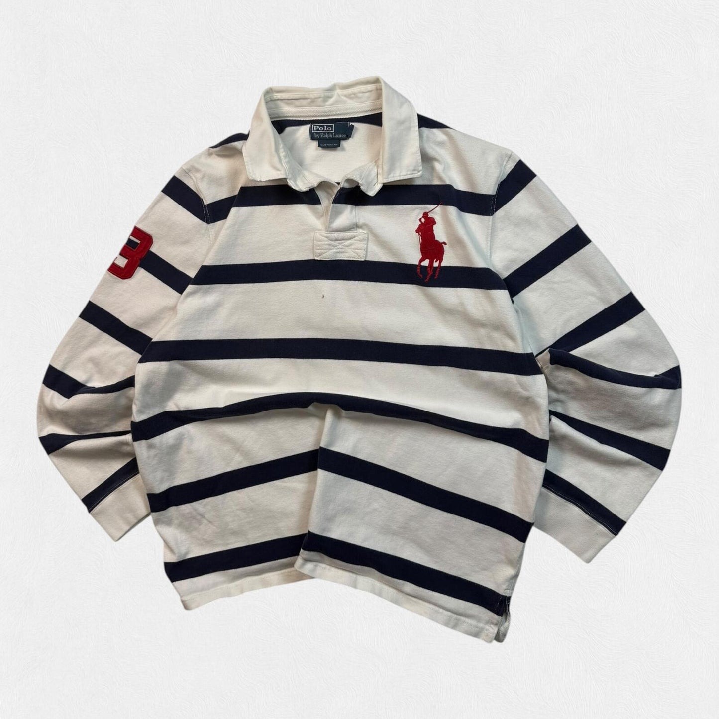 Vintage Ralph Lauren big pony striped rugby polo (XXL)