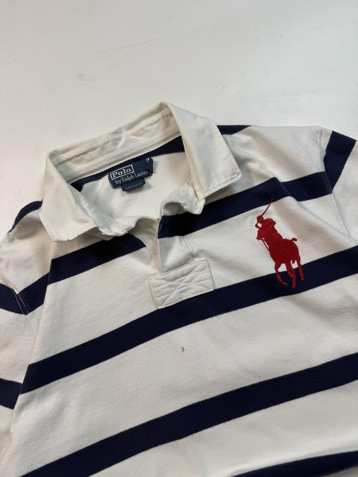 Vintage Ralph Lauren big pony striped rugby polo (XXL)
