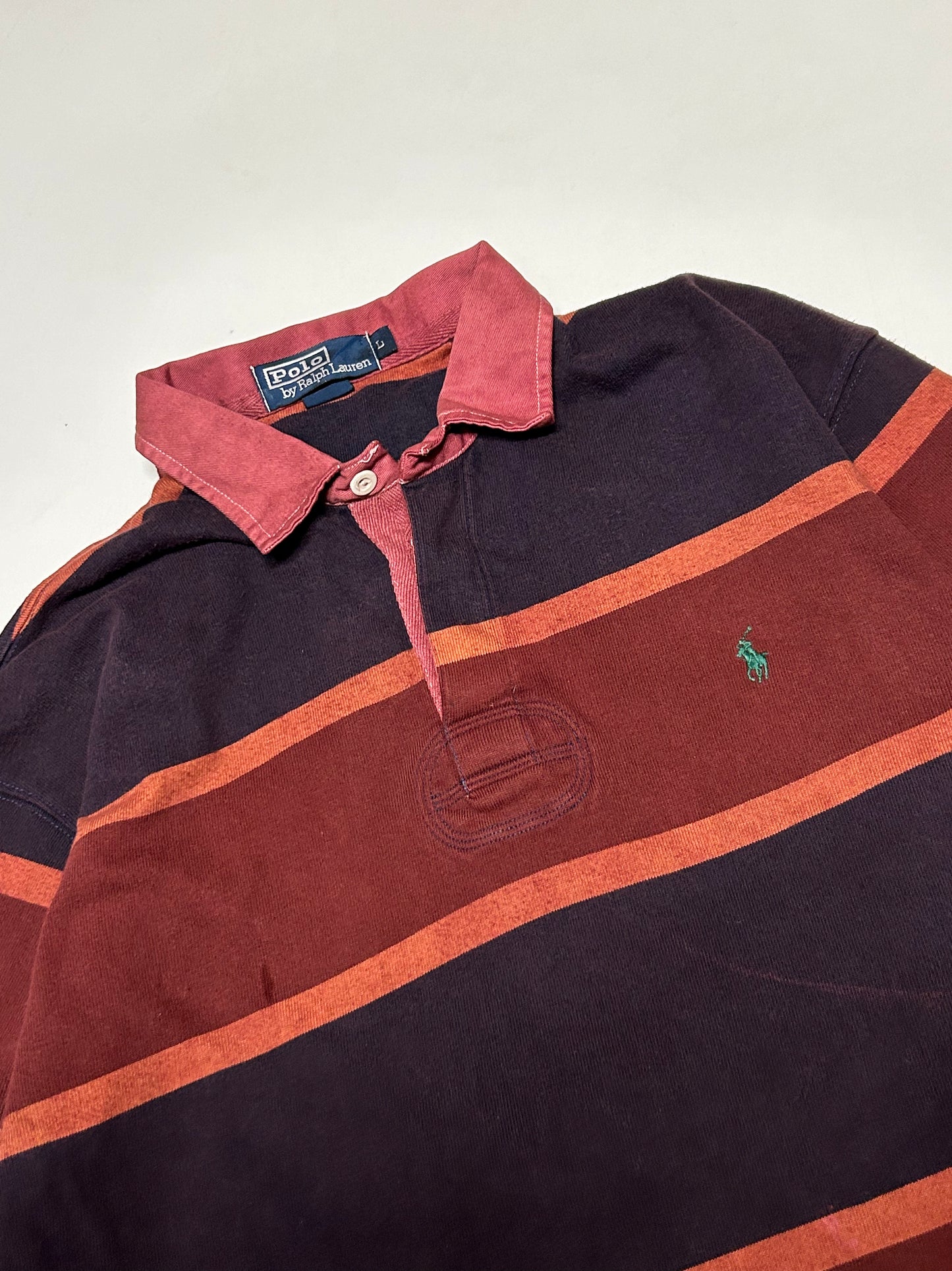 Vintage Ralph Lauren striped rugby polo (L)