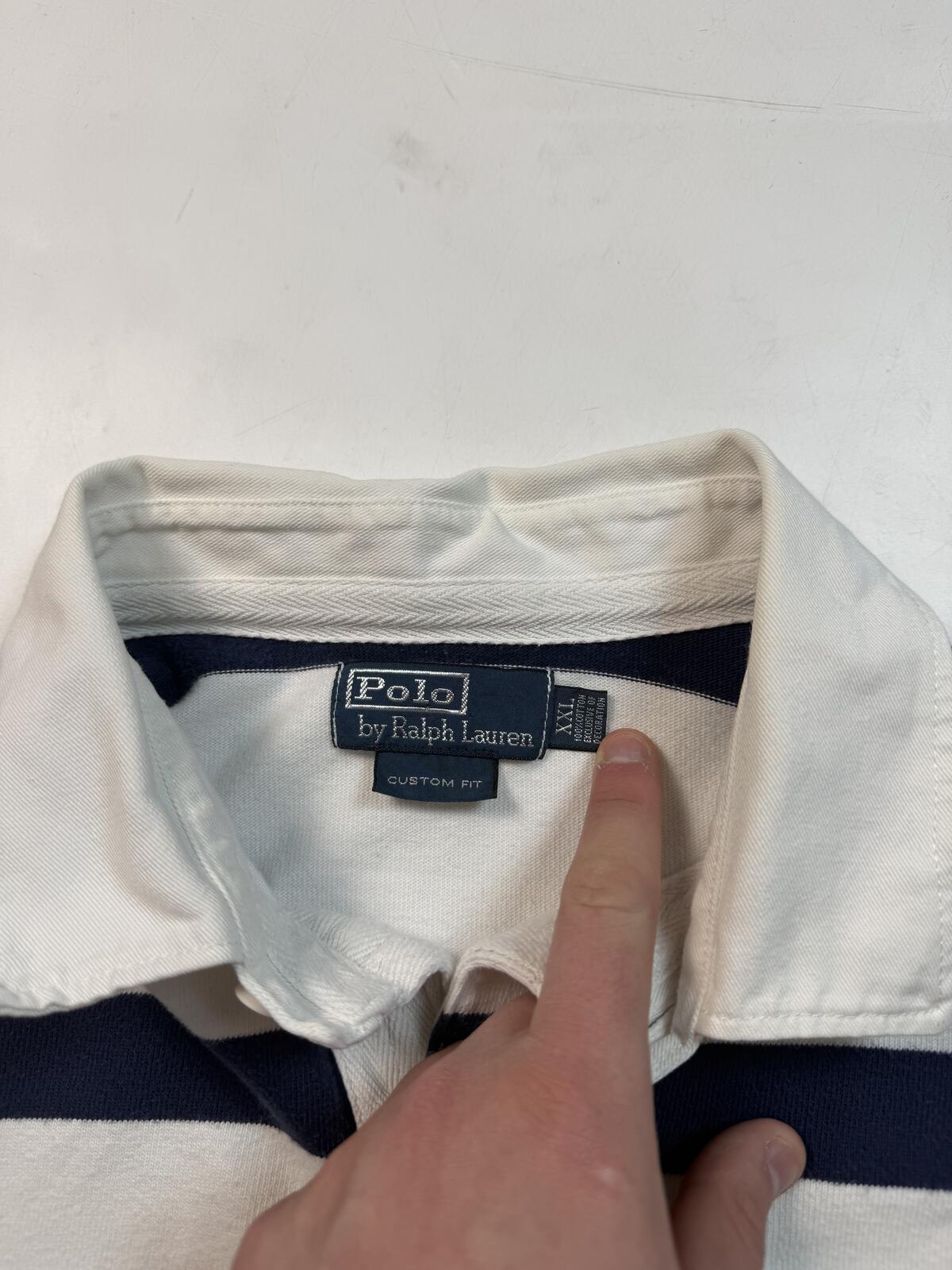 Vintage Ralph Lauren big pony striped rugby polo (XXL)
