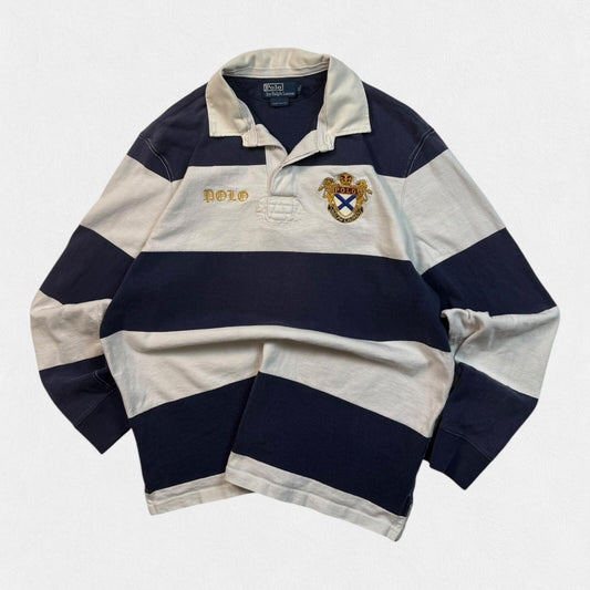 Vintage Polo Ralph Lauren striped rugby polo shirt (XL)