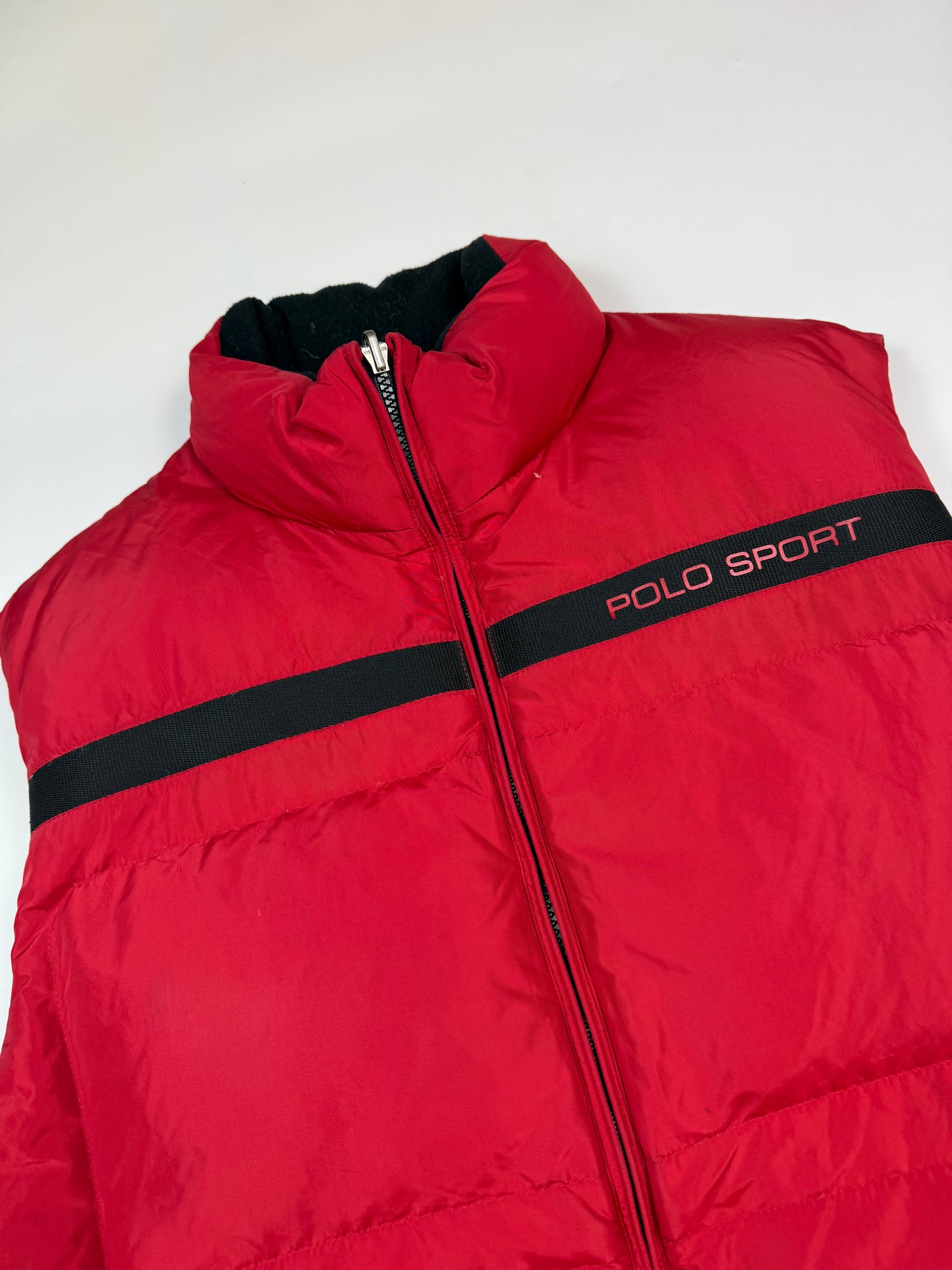 Vintage 90s Polo Sport reversible fleece gilet puffer jacket (M)