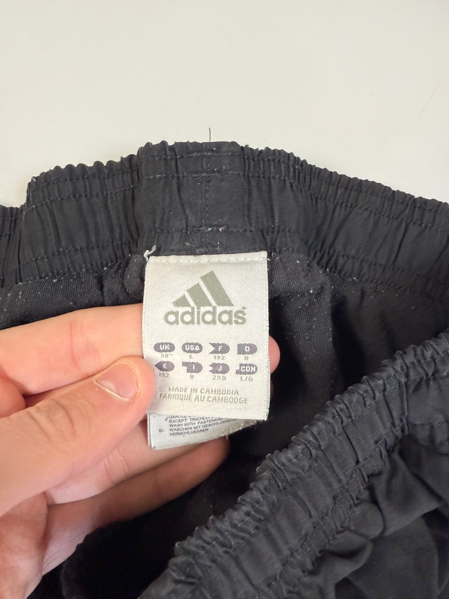 Vintage Adidas side stripe baggy track pants (L)