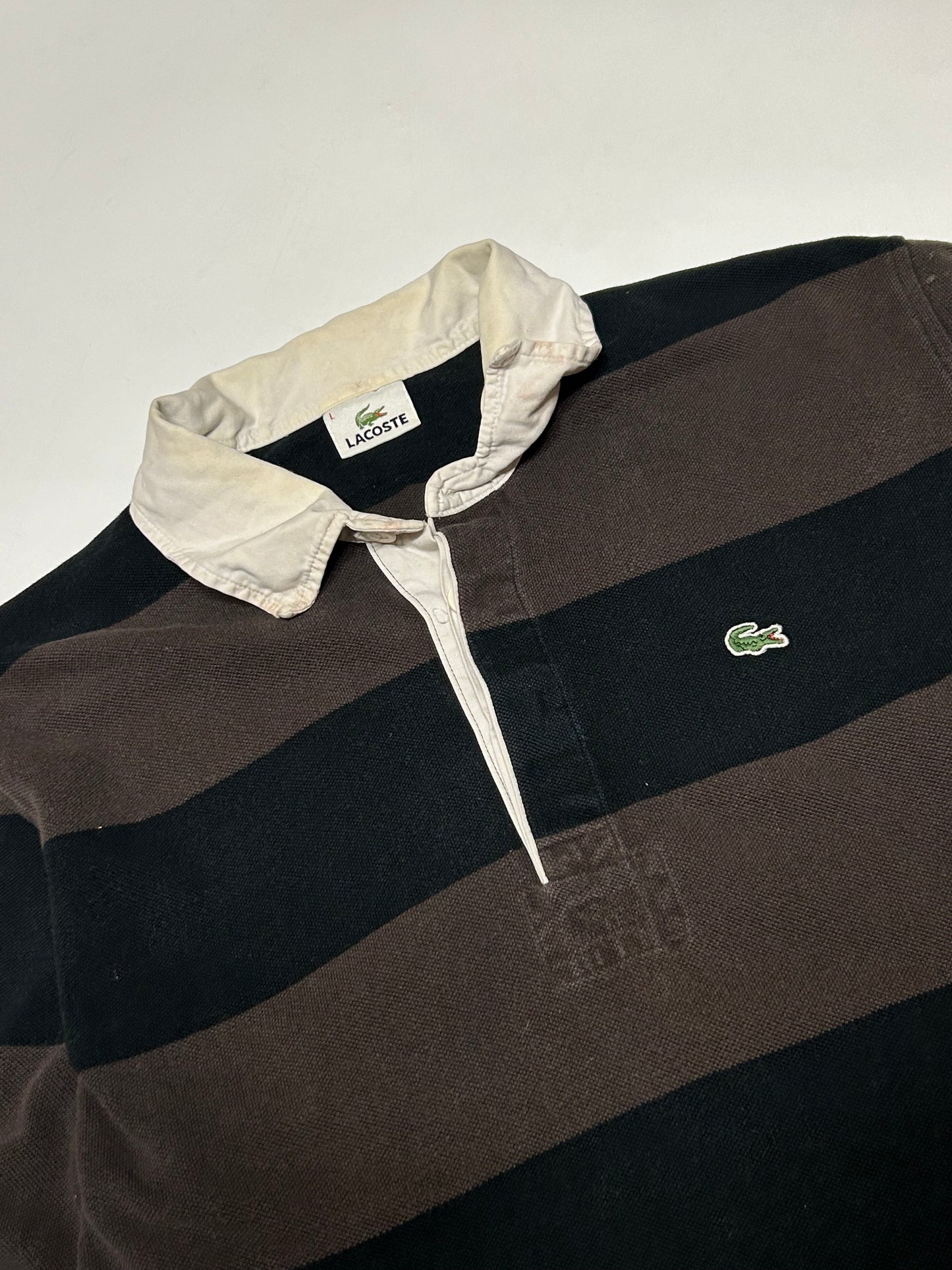Lacoste striped rugby polo shirt (L)