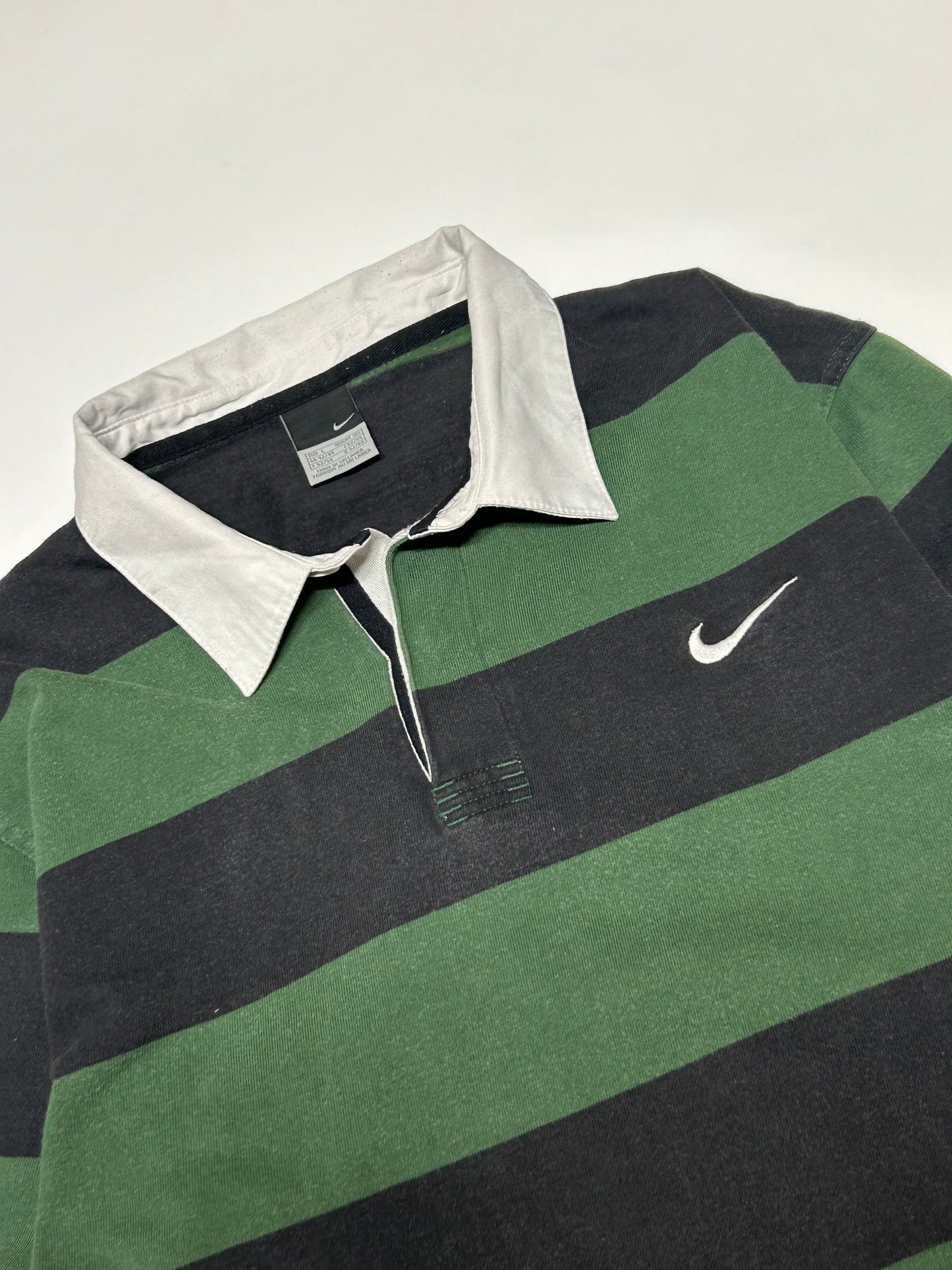 Vintage Nike striped rugby polo shirt (L)