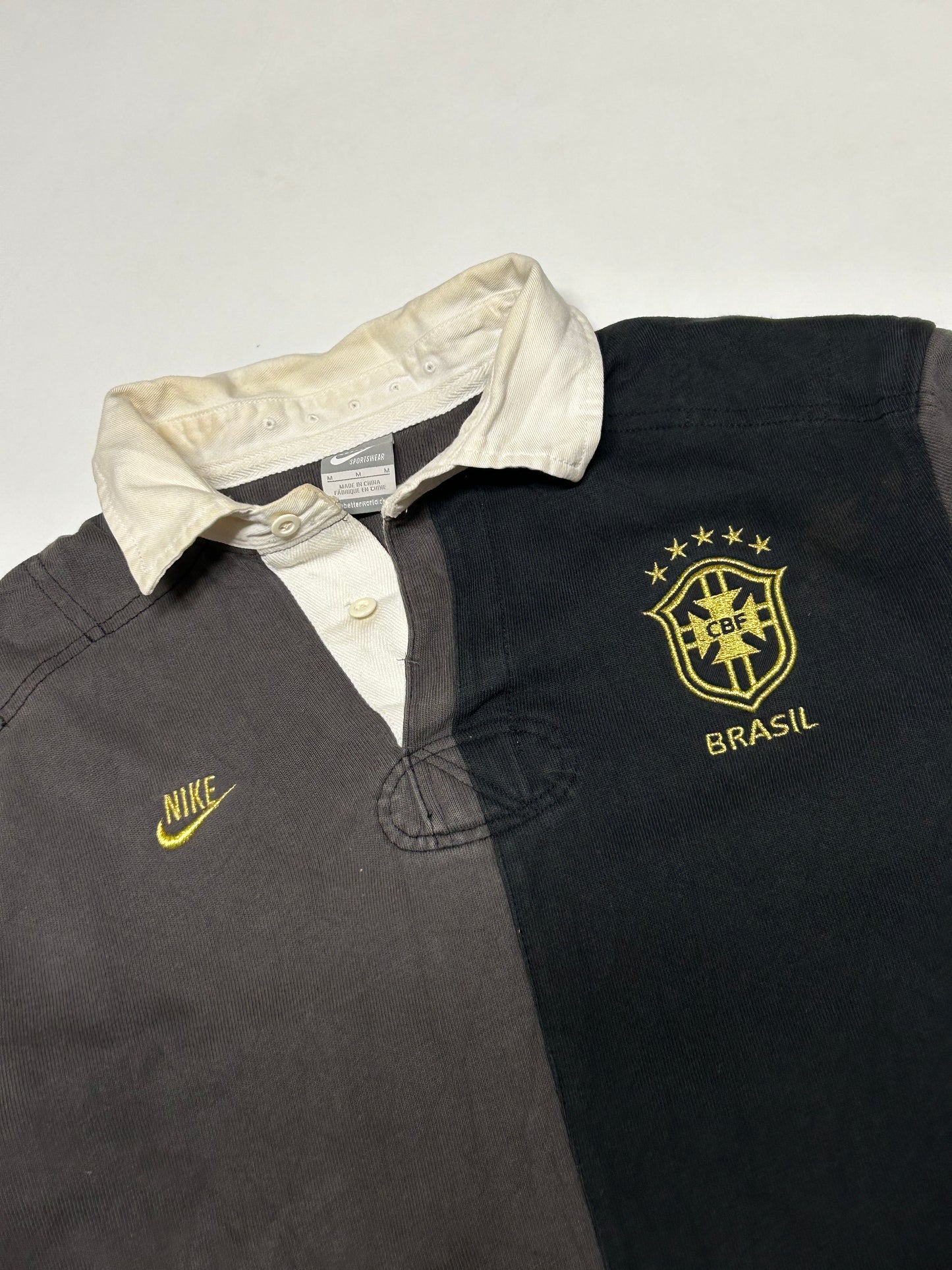 Brazil Nike 2011 long sleeve polo shirt (M)