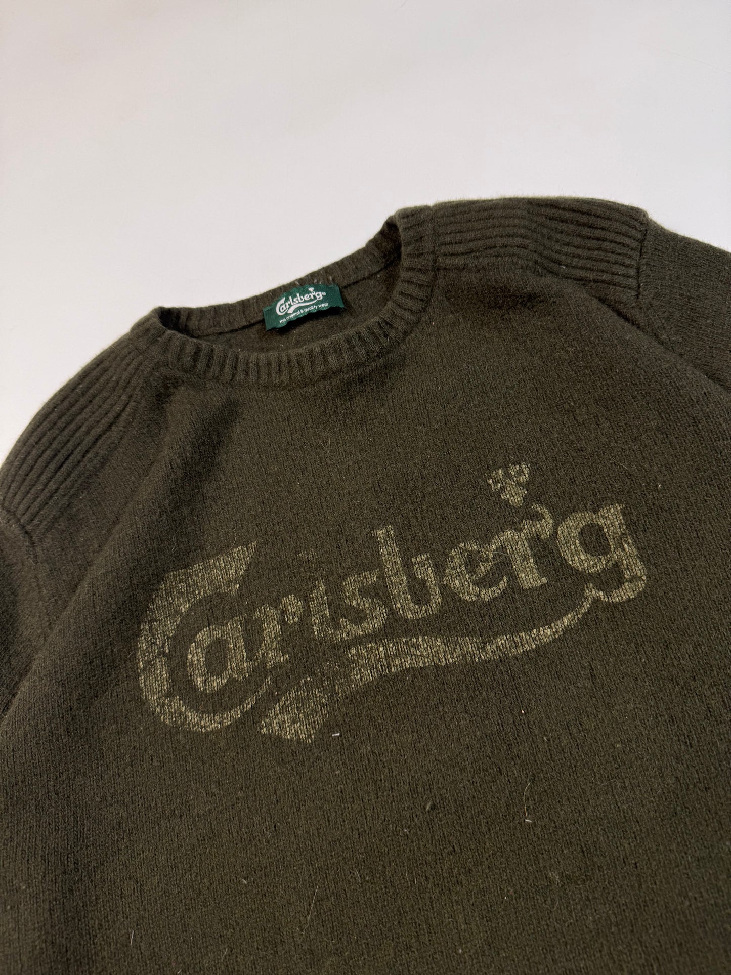Vintage Carlsberg spell out knit sweater (XL)