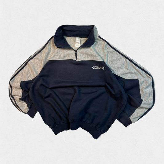 Vintage 90s adidas originals quarter zip sweatshirt (XL)