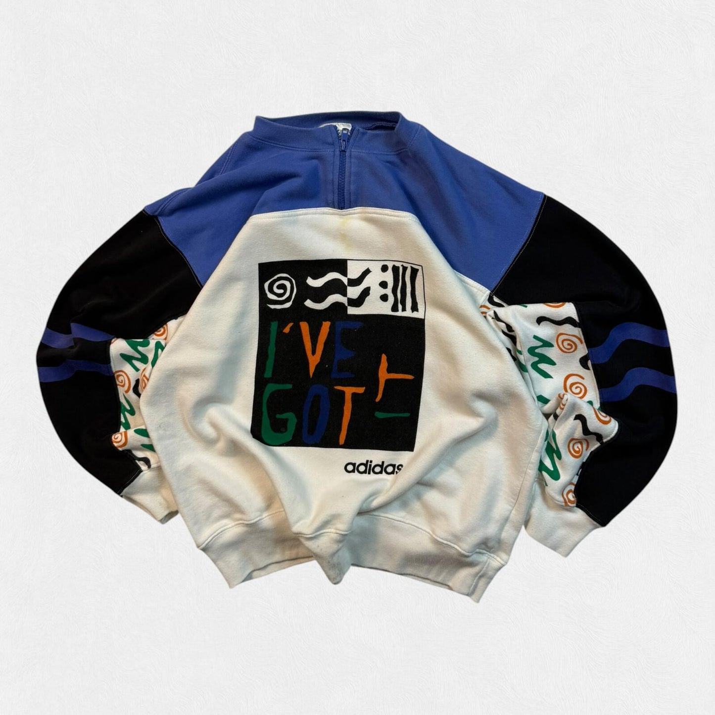 Vintage 90s adidas originals quarter zip sweatshirt (M)