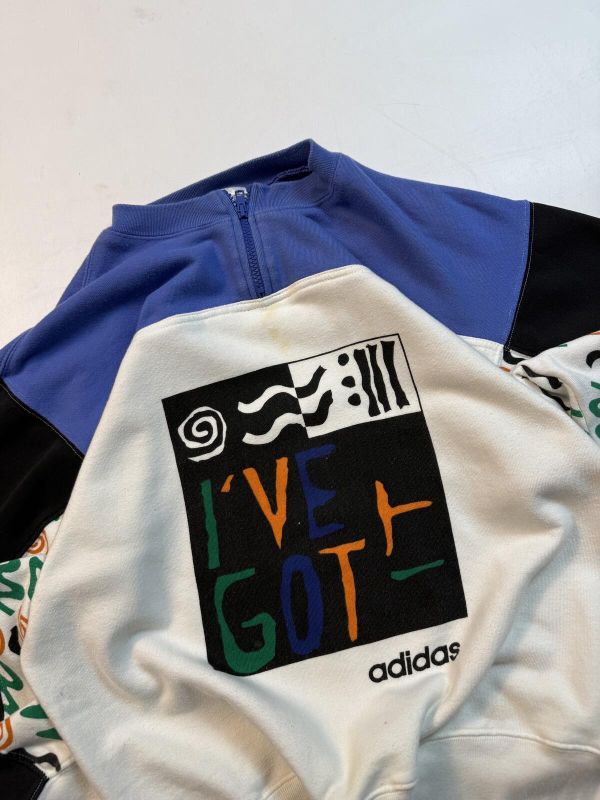 Vintage 90s adidas originals quarter zip sweatshirt (M)
