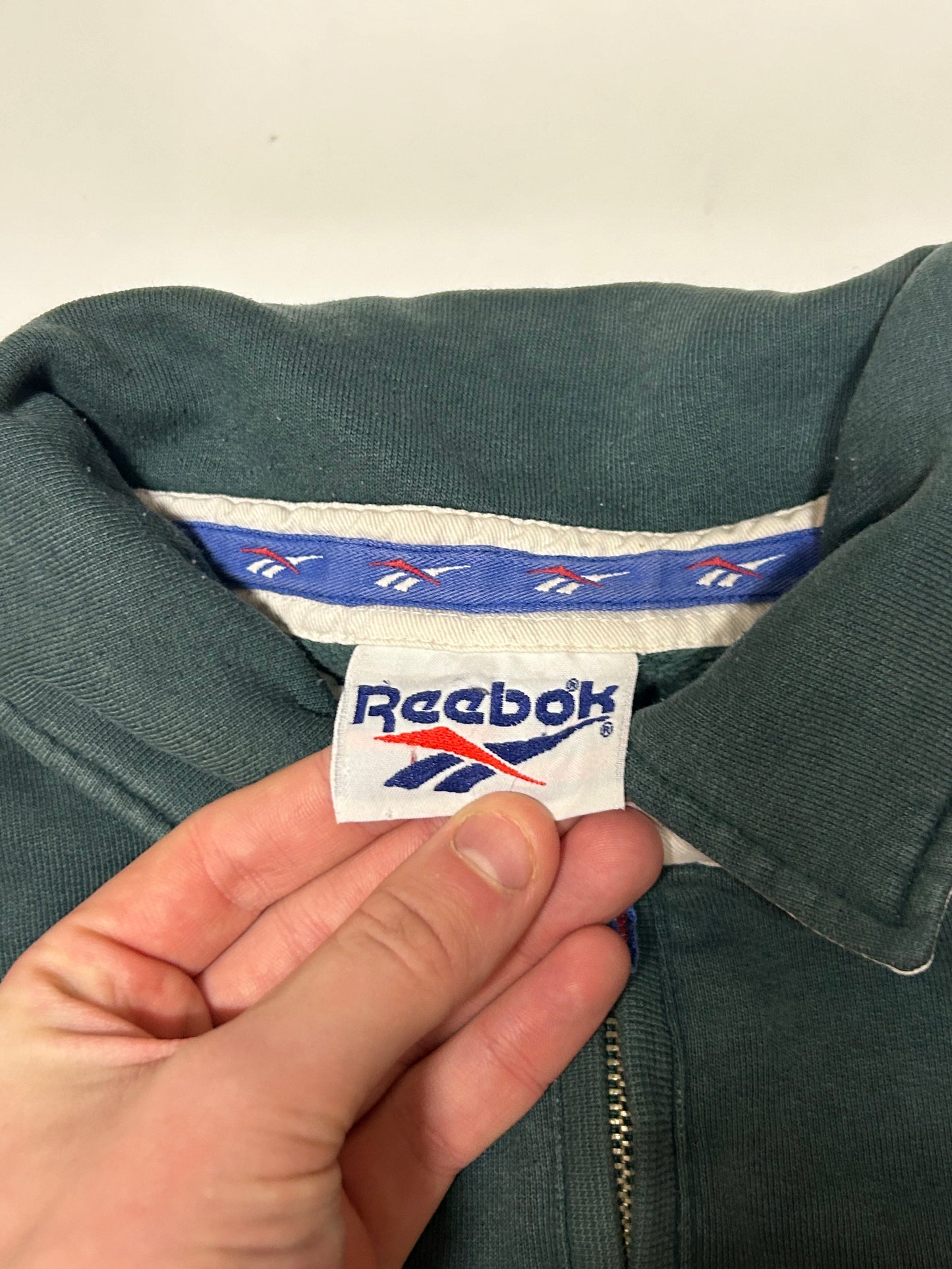 Vintage 90s Reebok quarter zip collared sweatshirt (XL)