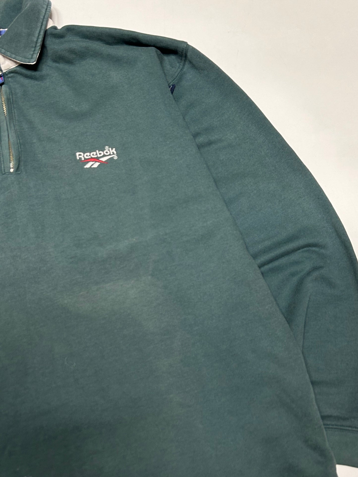 Vintage 90s Reebok quarter zip collared sweatshirt (XL)