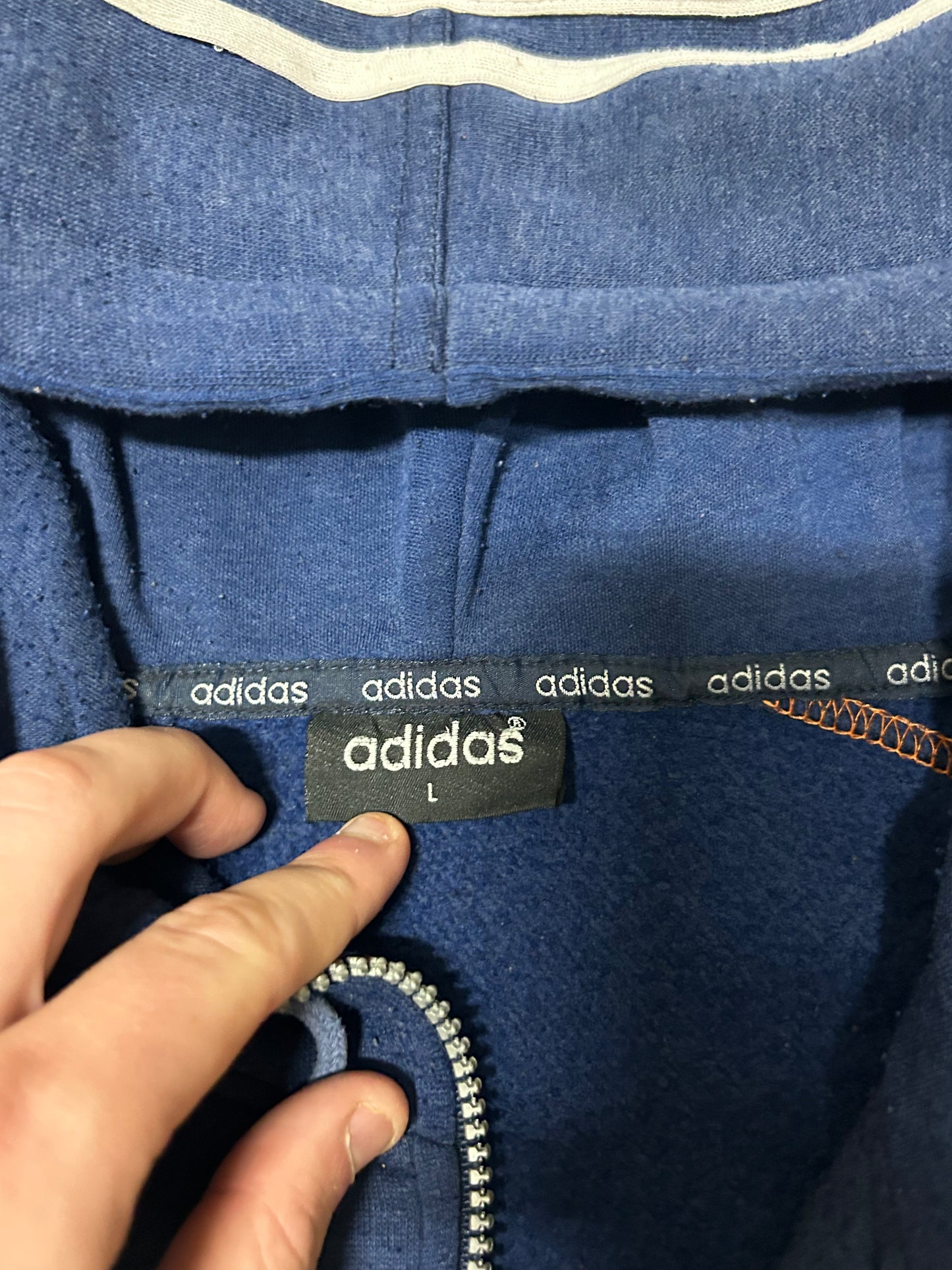 Vintage 90s Adidas full zip hoodie (L)