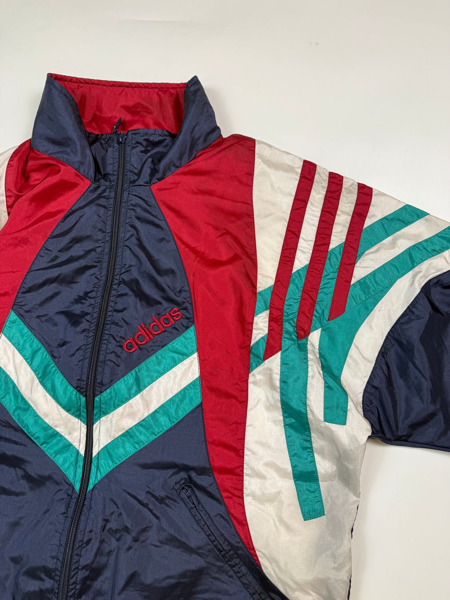 Vintage 90s Adidas Originals colour block track jacket (M)