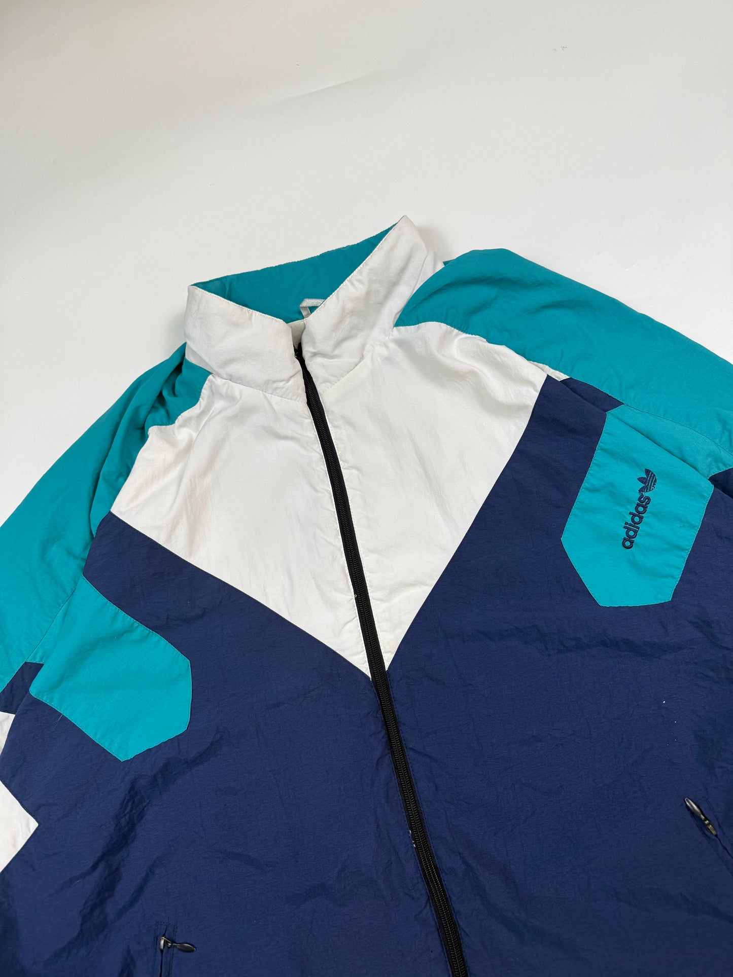 Vintage 90s Adidas originals colour block track jacket (L)