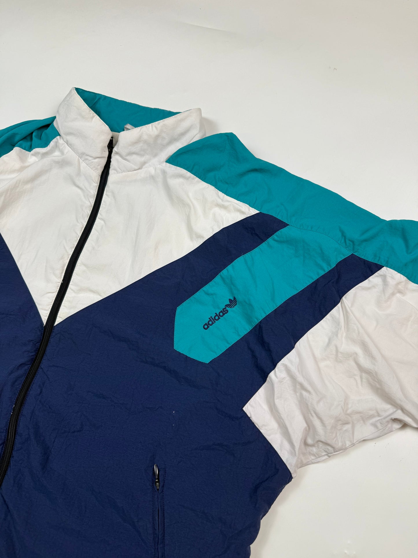 Vintage 90s Adidas originals colour block track jacket (L)