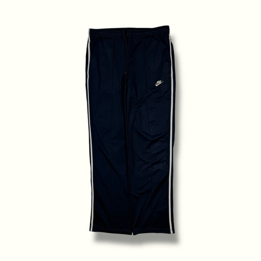 Vintage Nike side stripe baggy track pants navy