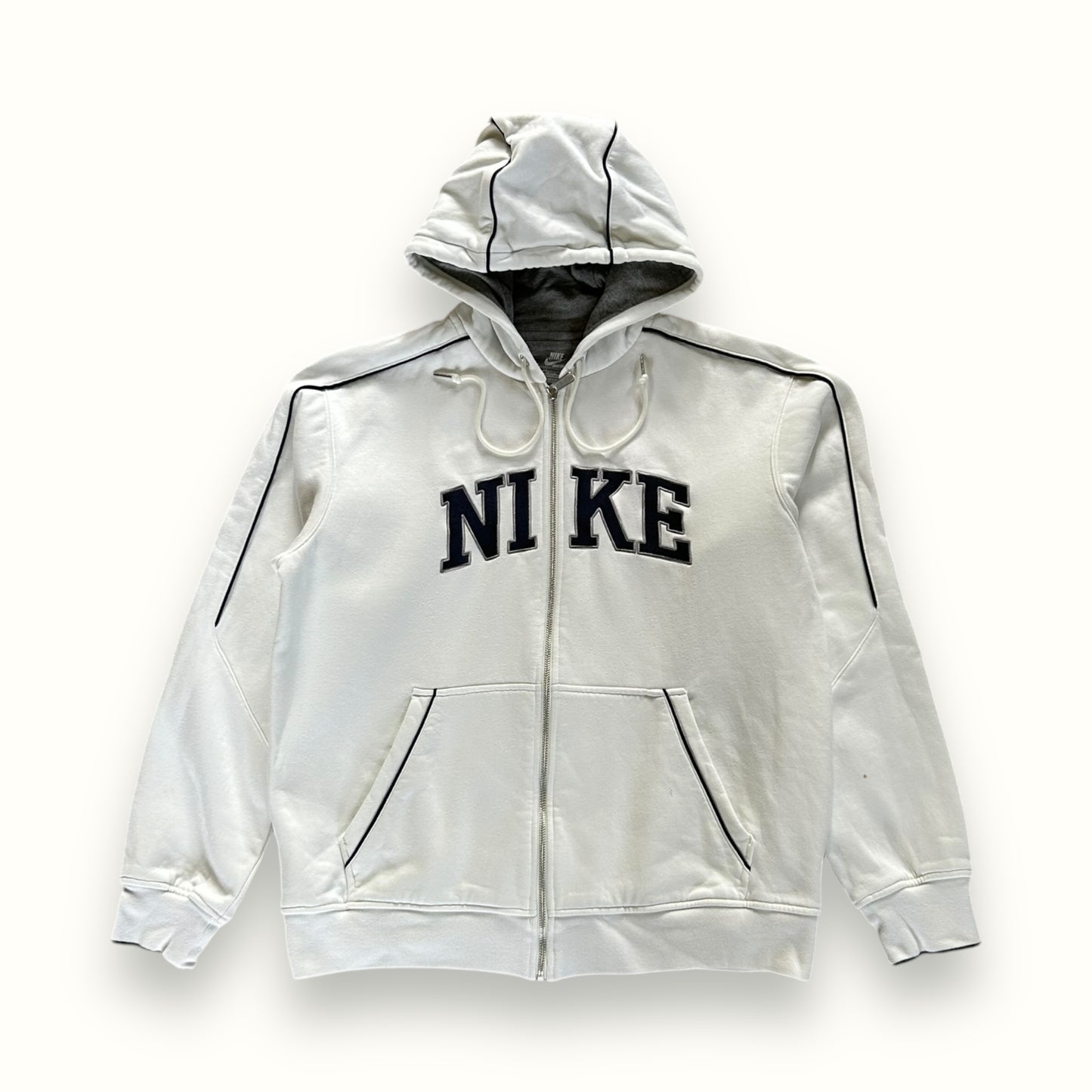 Nike spell out full zip hoodie white