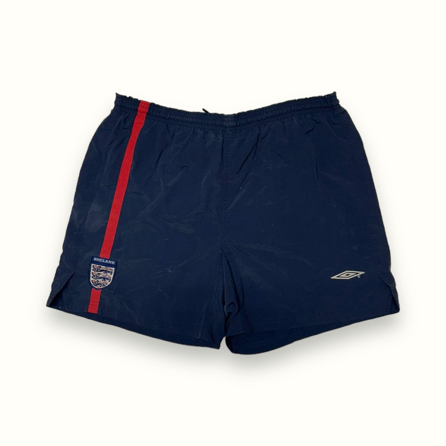 Vintage England 2002-04 Umbro home shorts (L)