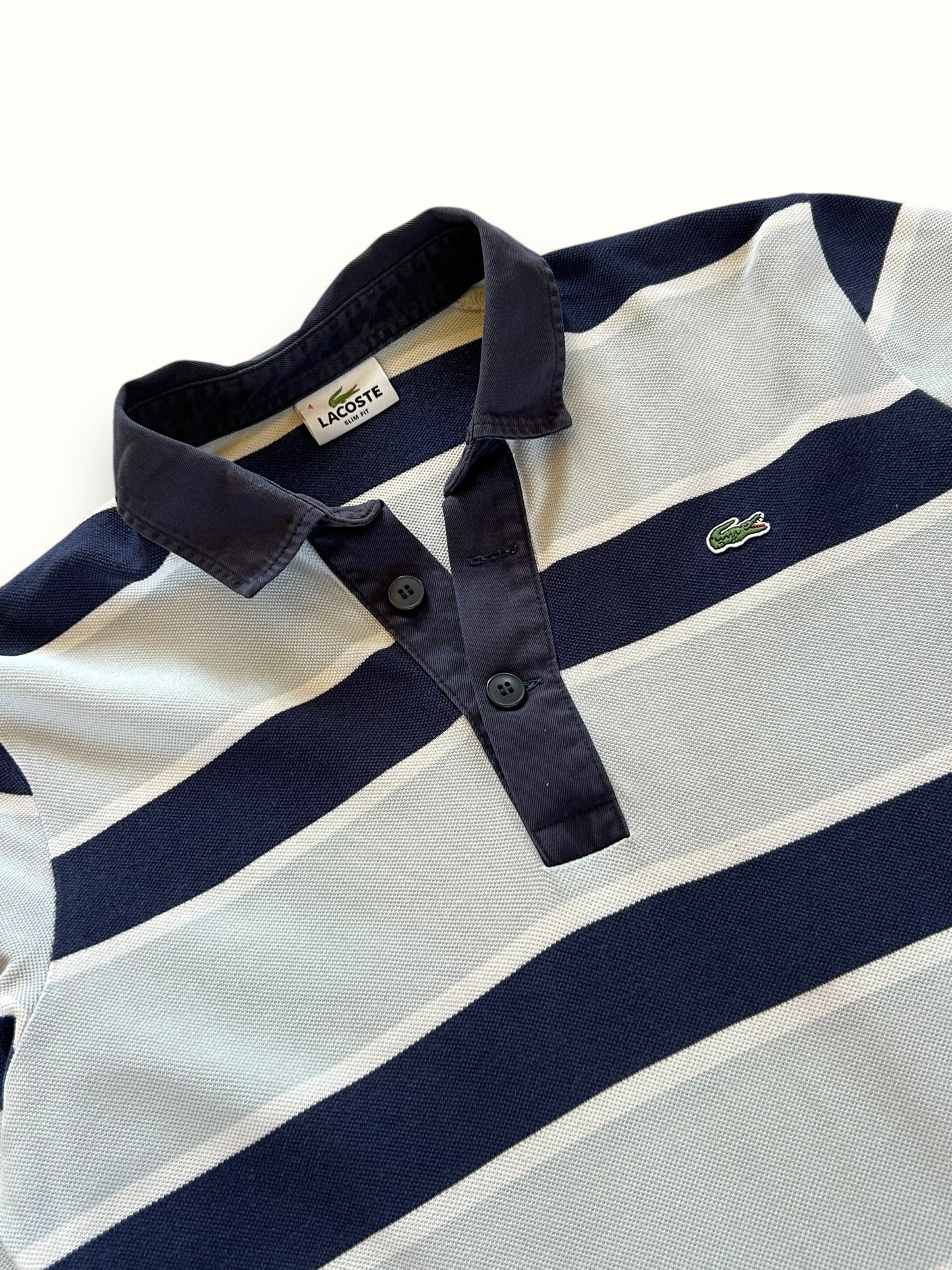 Lacoste striped rugby polo shirt (M)