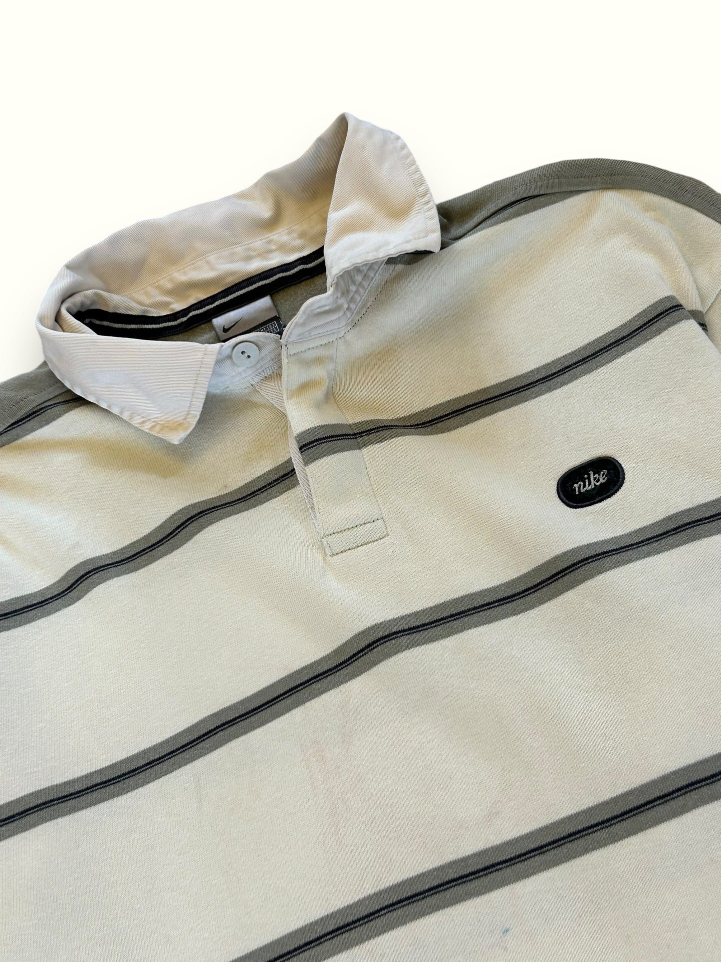 Vintage Nike striped rugby polo (L)