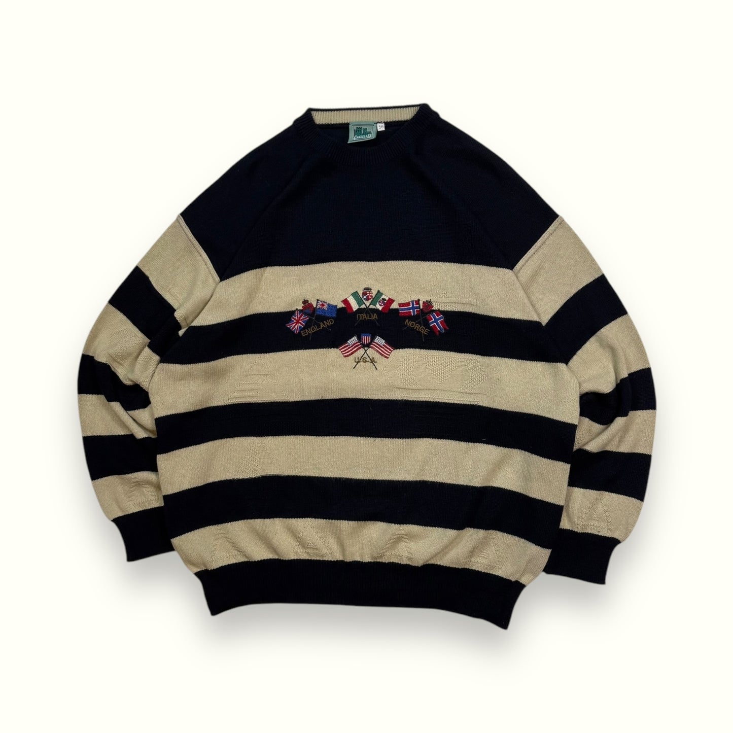 Vintage striped knit sweater (XL)