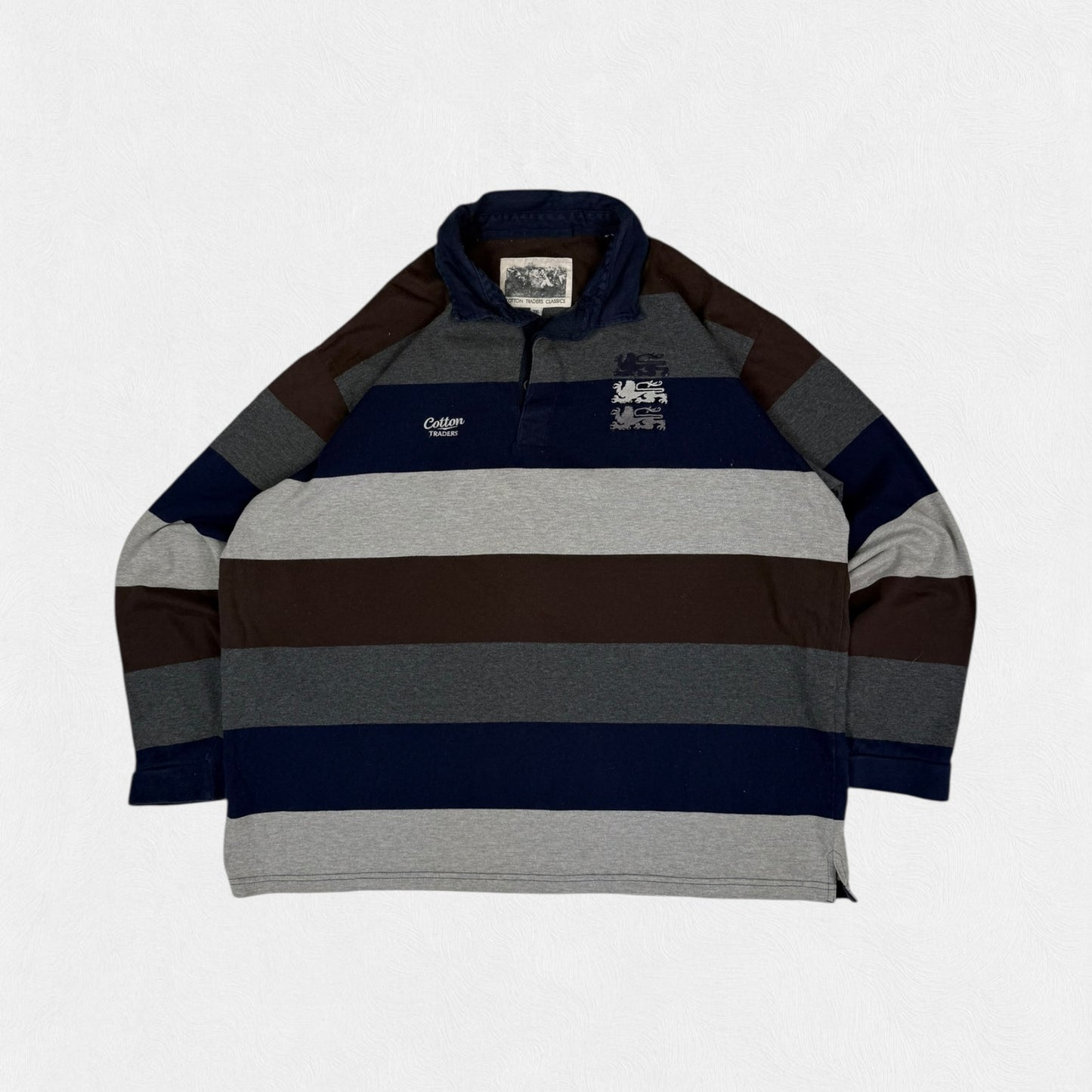 Vintage England Cotton Traders striped rugby polo (XXL)