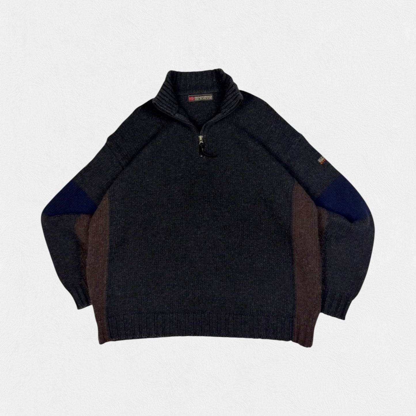 Vintage Napapijri quarter zip knit sweater (XL)