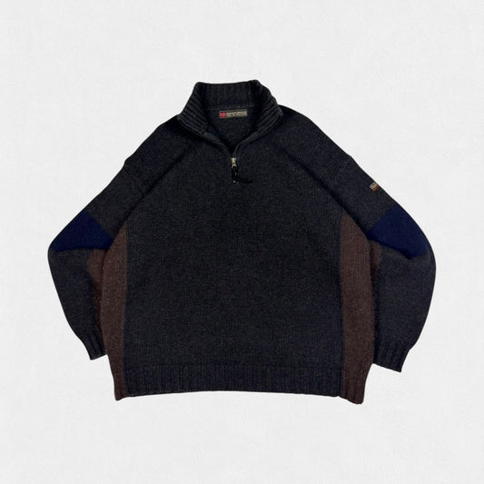 Vintage Napapijri quarter zip knit sweater (XL)
