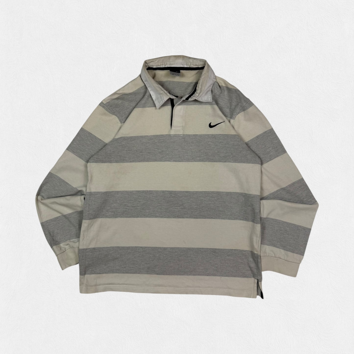 Vintage Nike striped rugby polo shirt (L)