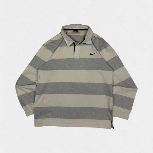 Vintage Nike striped rugby polo shirt (L)