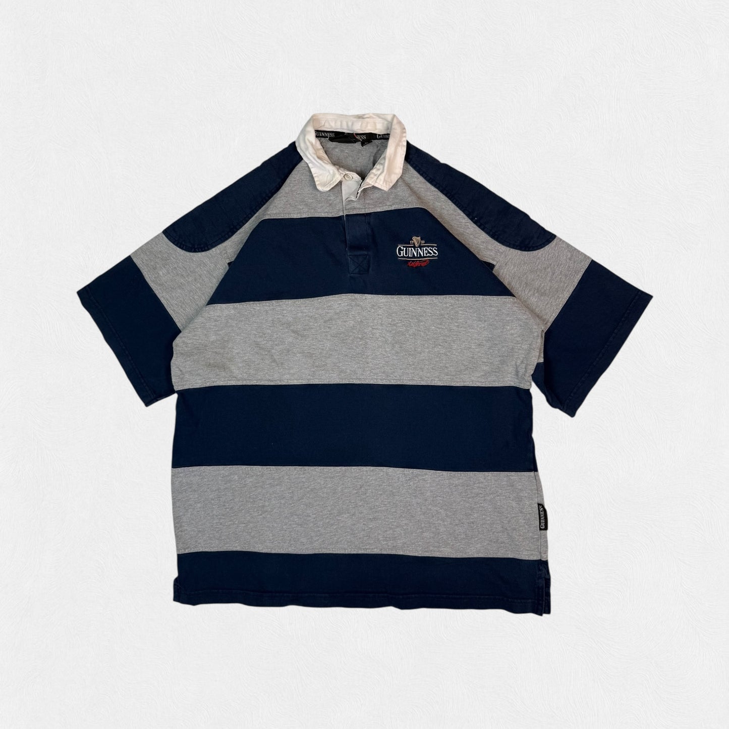 Vintage Guinness striped rugby polo shirt (XXL)
