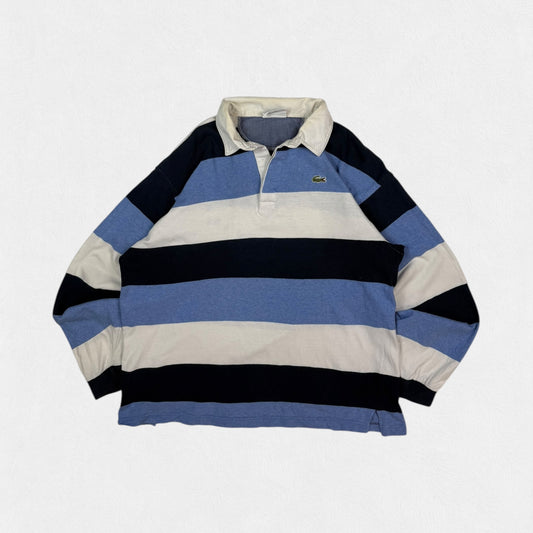 Vintage Lacoste striped rugby polo shirt (L)