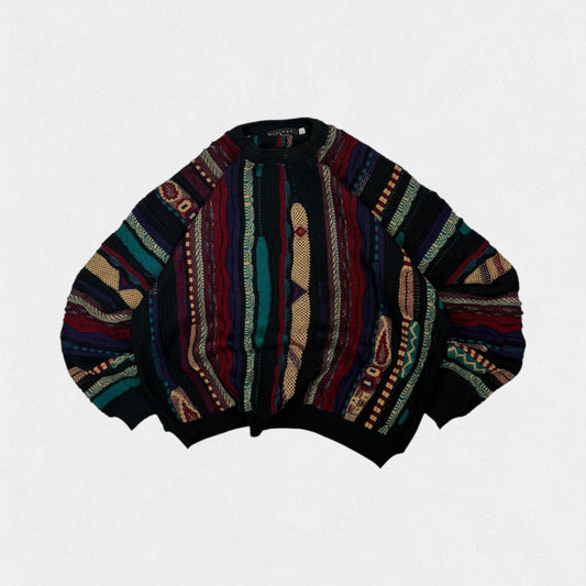 Vintage Coogi style abstract knit sweater (XXL)