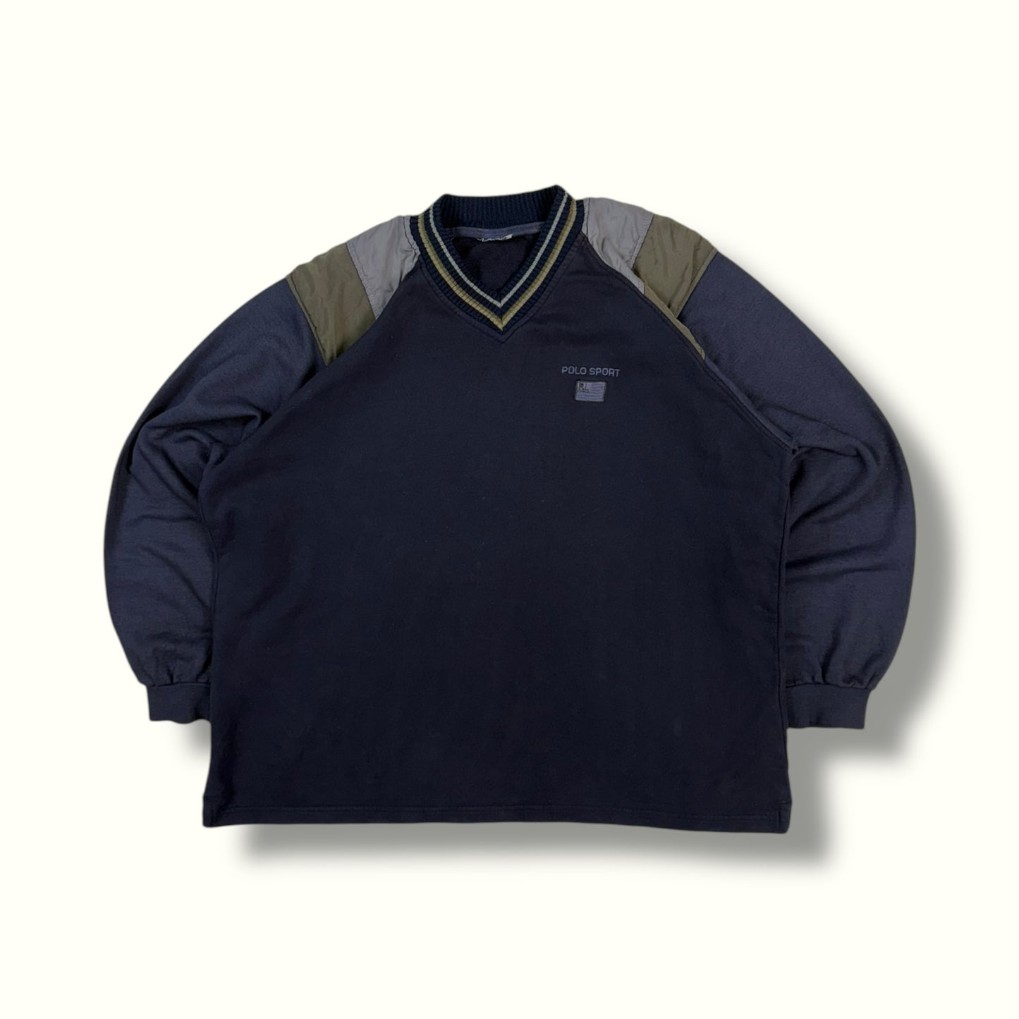 Vintage Polo Sport colour block sweatshirt (M)